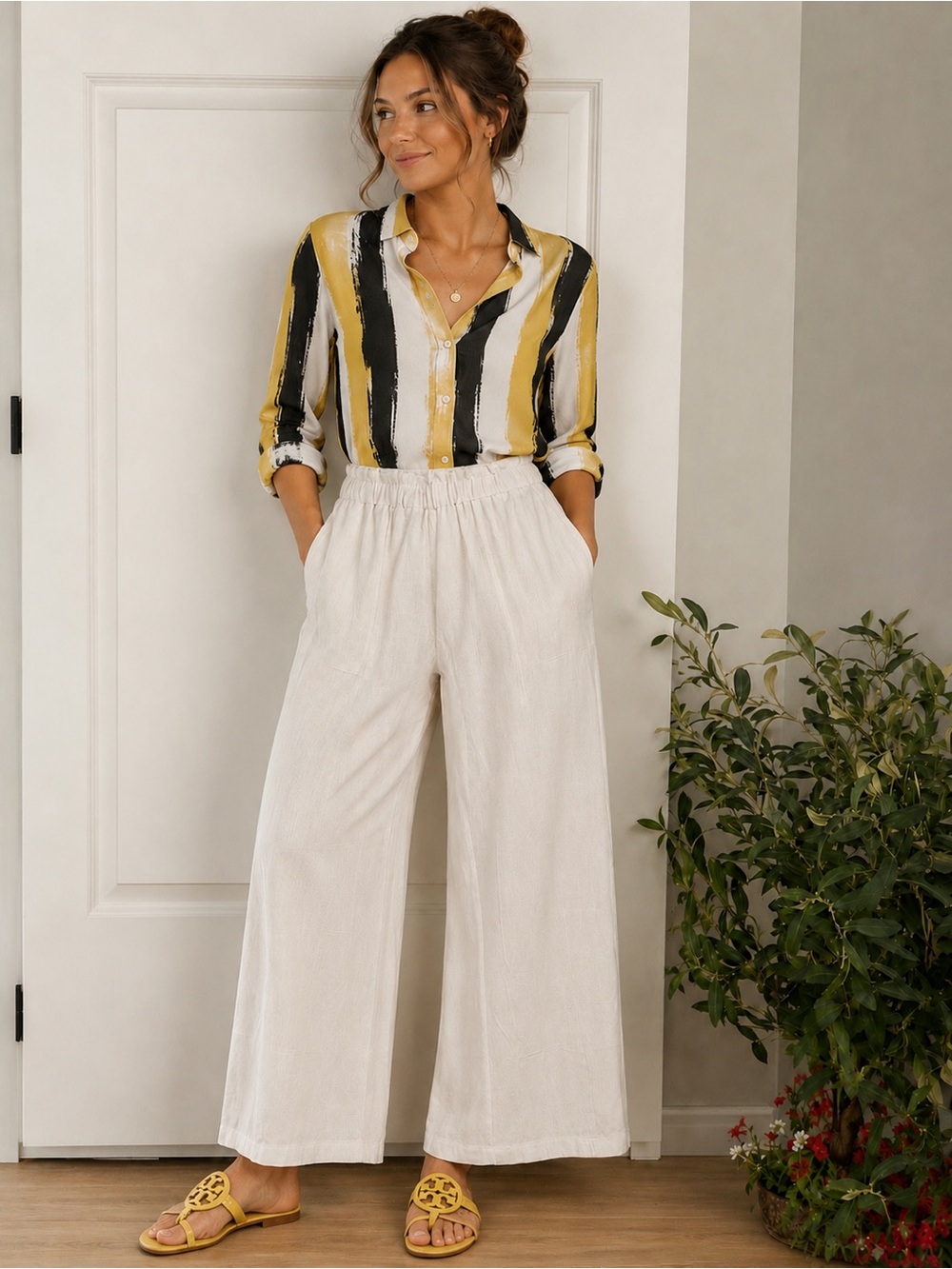 ANRABESS Wide Leg Pants - M